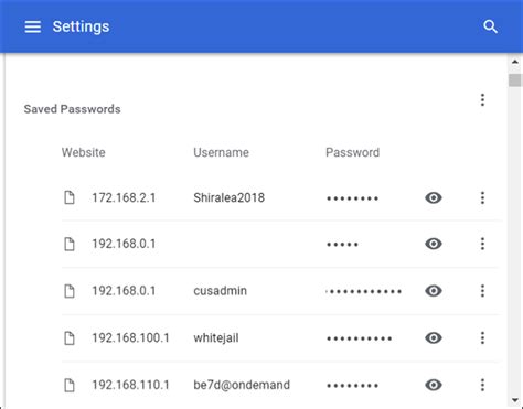 show me my saved passwords.